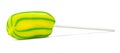 Yellow-green lollipop on white background Royalty Free Stock Photo