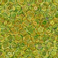 Abstract yellow and green low poly background continuous pattern