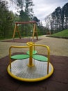 Toddler Age Children Empty Playground Carousel Royalty Free Stock Photo