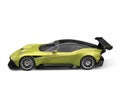 Yellow green metallic modern sports car - side view Royalty Free Stock Photo