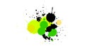 yellow green orange brush splatter water color grunge graphic style isolated on white background Royalty Free Stock Photo