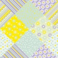 Yellow and green pastel color patchwork