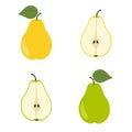 Yellow and green pear. Slice pears