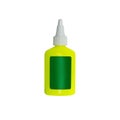 Yellow, green plastic PVA glue bottle