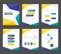 Yellow green presentation template annual report brochure flyer elements icon flat design set for advertising marketing leaflet Royalty Free Stock Photo