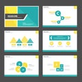 Yellow and green presentation template Infographic elements and icon flat design set advertising marketing brochure flye