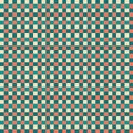 Yellow Green Red Seamless Small French Checkered Pattern. Little Colorful Fabric Check Pattern Background. Classic Checker Pattern Royalty Free Stock Photo
