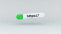 Yellow Green Search Bar with https Link. Web Search Concept. 3D Render.