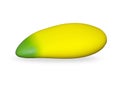Yellow and green silicone mango pencil case with zipper isolated on a white background