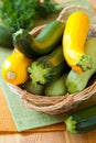 Yellow and green zucchini Royalty Free Stock Photo