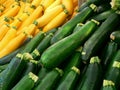 Yellow and green zucchini squash
