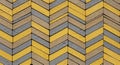 Yellow brick pattern texture background chevron design brickwork construction wall Royalty Free Stock Photo