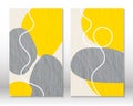 Yellow, grey colors. Modern abstract painting. Set of fluid geometric shapes. Hand drawn watercolor effect shapes. Home Royalty Free Stock Photo