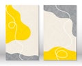 Yellow, grey colors. Modern abstract painting. Set of fluid geometric shapes. Hand drawn watercolor effect shapes. Home Royalty Free Stock Photo