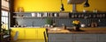 Yellow and grey kitchen modern design inetrior