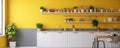 Yellow and grey kitchen modern design inetrior