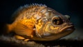 The yellow grouper eye, a macro portrait of underwater beauty generated by AI Royalty Free Stock Photo