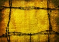 Yellow grunge barbed wire