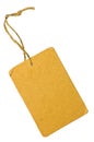 Yellow Grunge Cardboard Sale Tag Label Isolated