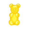 Yellow gummy bear jelly sweet candy with amazing flavor flat style design vector illustration.