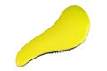 Yellow hair brush isolated on white background. Personal grooming accessory. File contains clipping path Royalty Free Stock Photo