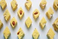 Yellow halva slices rhombus pattern