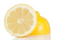 Yellow halved lemon Royalty Free Stock Photo