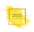 Yellow hand paint artistic dry brush stroke Grunge