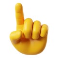 Yellow Hand Pointing Upward Gesture Symbolizing Guidance Direction or Making a Choice with a Smooth Surface Royalty Free Stock Photo