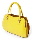 Yellow handbag isolated on white background. 3D illustration