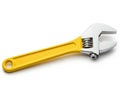 Yellow handle adjustable wrench Royalty Free Stock Photo