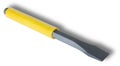 Yellow handled chisel with dropshadow behind Royalty Free Stock Photo