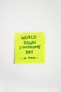 Handwritten Sticky Notes World Down Syndrome Day