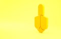 Yellow Hanukkah dreidel icon isolated on yellow background. Minimalism concept. 3d illustration 3D render