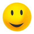 Yellow happy face with smile. Smiling emoji emoticon icon. Vector cartoon illustration Royalty Free Stock Photo