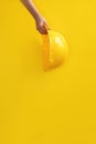 Yellow hard hat for construction worker Royalty Free Stock Photo