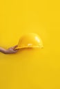 Yellow hard hat for construction worker Royalty Free Stock Photo