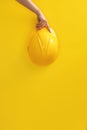 Yellow hard hat for construction worker Royalty Free Stock Photo