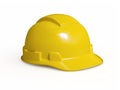 Yellow hard hat of construction worker