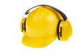 Yellow hard hat for construction workers. Protective clothing and accessories for employees