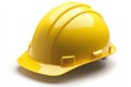 Bright yellow hard hat for construction safety. This helmet is durable and lightweight. It protects while looking Royalty Free Stock Photo