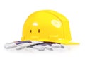 Yellow hard hat Royalty Free Stock Photo