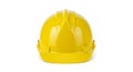 Yellow hard hat made of durable plastic, designed for head protection in Royalty Free Stock Photo