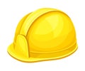 Yellow Hard Hat or Protective Helmet as Safety Equipment for Construction and Industrial Work Vector Illustration Royalty Free Stock Photo