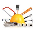Yellow hard hat protective safety helmet Royalty Free Stock Photo