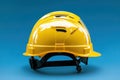 Yellow Hard Hat Protects Construction Site Workers With Safety First Theme Royalty Free Stock Photo