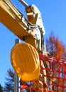 Yellow hard hat on the road construction site Royalty Free Stock Photo