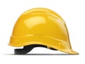 Yellow hard hat, safety helmet isolated on white