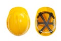 Yellow hard hat - safety helmet isolated on white with path