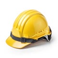 Yellow hard hat on white, safety first, construction gear ,hardhat ,PPE Royalty Free Stock Photo
